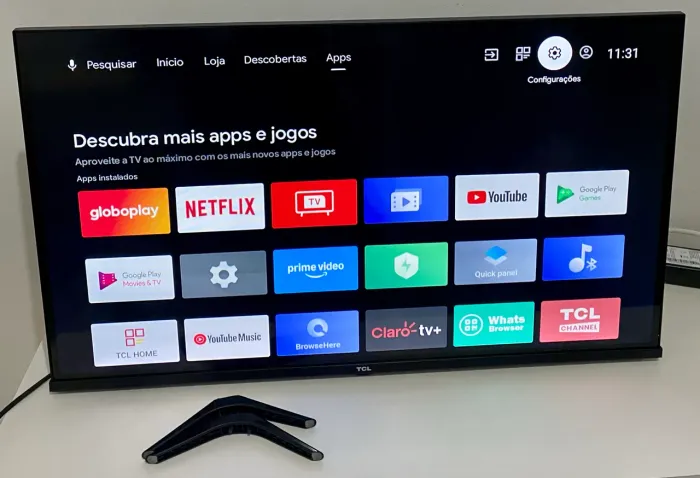 Tv smart 32 polegadas com comando de voz e sistema Android