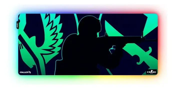 Mousepad Gamer Fallen Cs:go Ct/tr Rgb - Speed+ Estendido - Seminovo