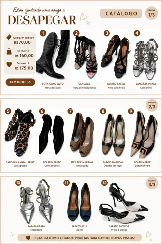 sapatos femininos tam 36