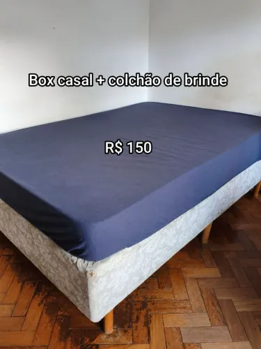 Box casal + colchão de brinde