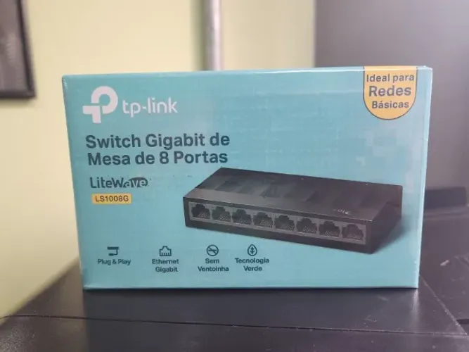 SWITCH TP-LINK GIGABIT 8 PORTAS LS1008G - NOVO NA CAIXA