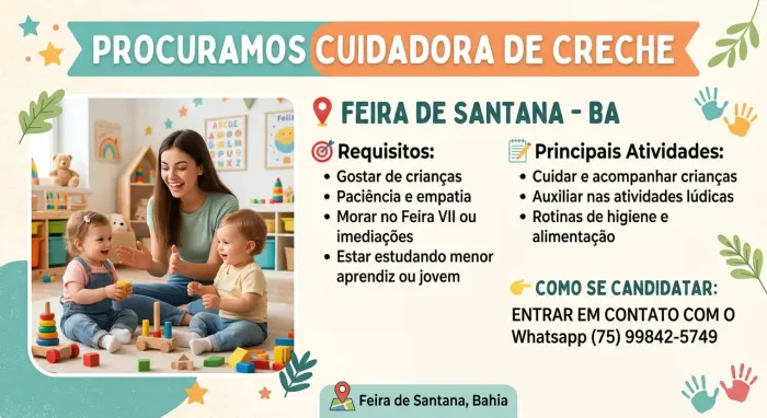Cuidadora em creche