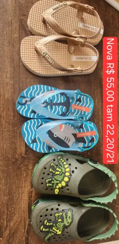 Sanadalia/chinelo/sapato infantil aaR$55,00 tudo