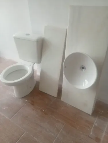 Vendo vaso com caixa acoplada e pia de mármore brancos