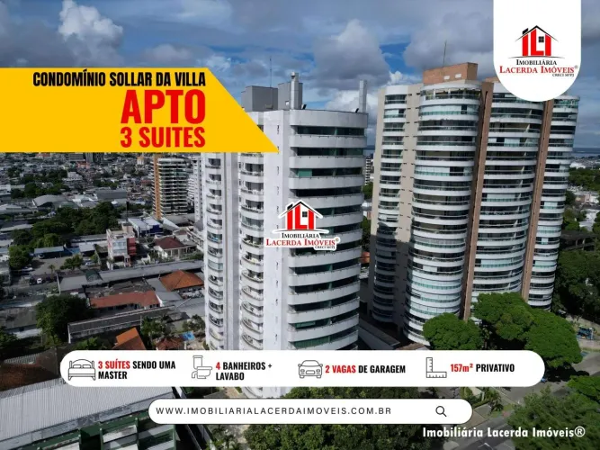 Sollar da Villa, Apartamento com 3 suítes, 157m² privativo, 2 vagas de garagem soltas