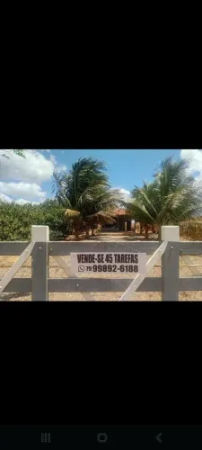 Propriedade rural medindo 45 tarefas.