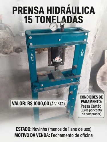 Prensa hidráulica 15 toneladas