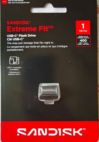 Pen drive Sandisk Extreme Fit 1TB USB-C Unidade Flash Novo