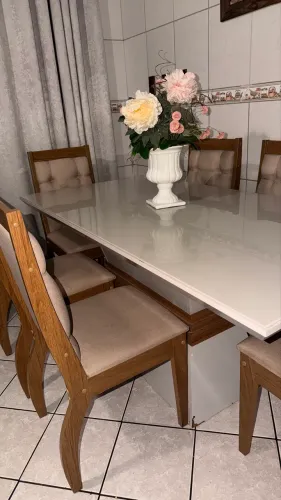 Mesa 6 cadeiras impermeabilizadas
