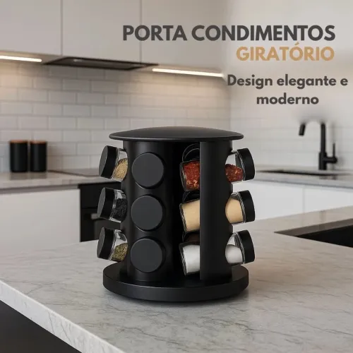 Porta tempero giratório