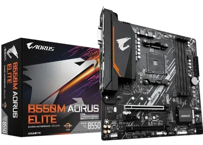 Placa Mae Gigabyte B550m Aorus Elite Am4 Ddr4 Hdmi M-atx Cor Preto
