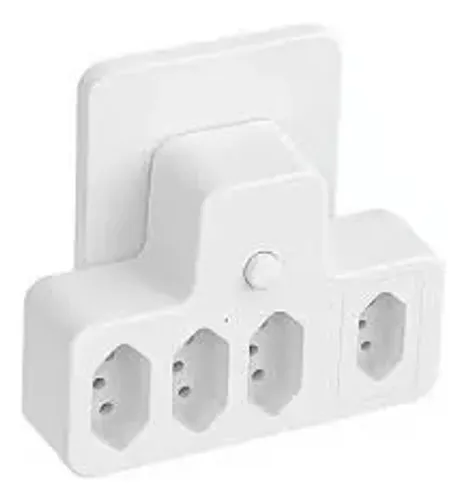 Adaptador T Com 4 Tomada 10a Soquete Suporta Até 2500w