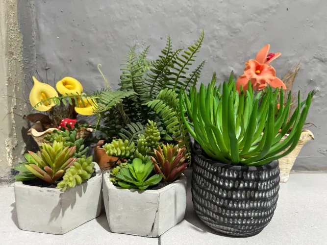 Kit plantas artificiais para decoração