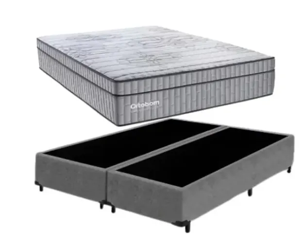 Conjunto Box QUEEN Exclusive Sleep Ortobom - Entrega grátis p/Fortaleza- Consultar Regiões