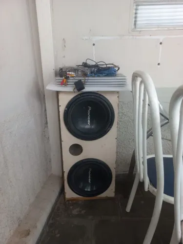 Som Pioneer Cara Preta 12' + Potência + Tape DVD Cyber Sound