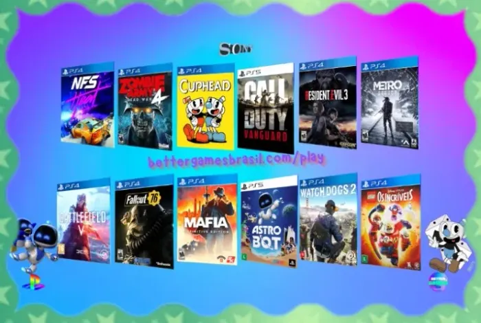 Mafia . Resident NFS . PS5 Fallout . PS4 Astro Bot Metro . BF Lego Watch . Cuphead CoD