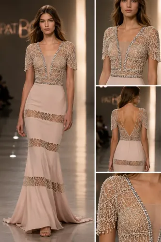 Vestido Patrícia Bonaldi NOVO - Bordado em pedraria Pat Bo