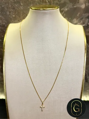 Cordão de ouro + pingente cravejado 4.6g ( LOJA FÍSICA )