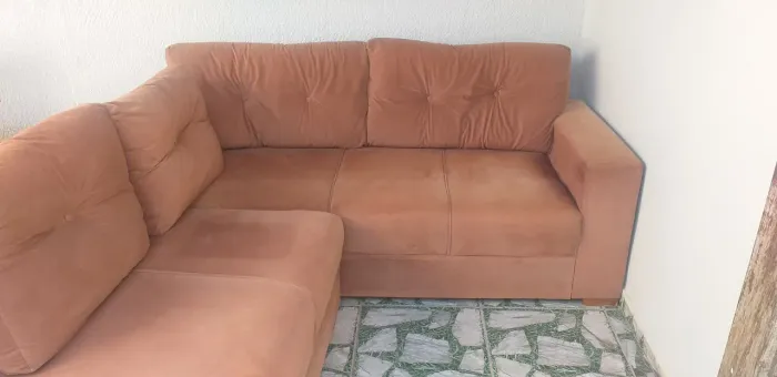 Sofá de canto suede