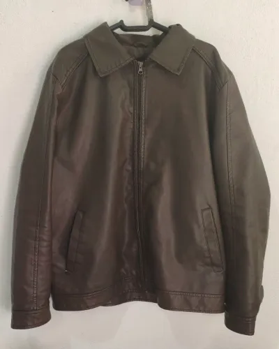 Jaqueta Toulon Marrom Estilo Couro Vintage Streetwear - Tam M