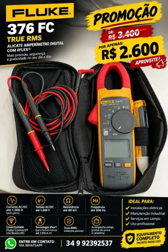 Fluke 376 FC True RMS + iFlex + Canetinha