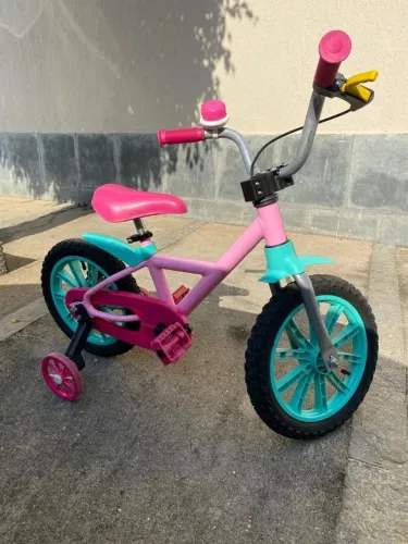 Bicicleta Infantil Nathor Aro 14 rosa e azul R$90