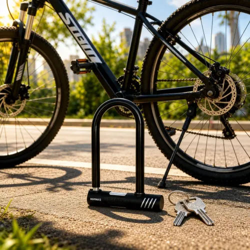 Trava U-Lock para Bicicleta com Chave Antifurto Reforçada