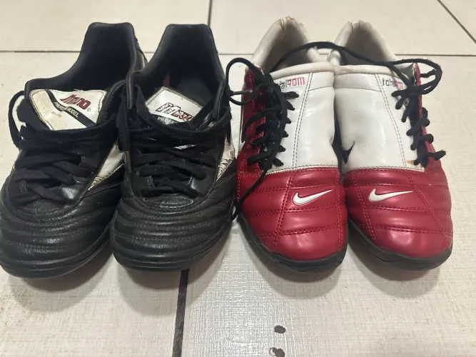Chuteira society Nike e Mizuno N37