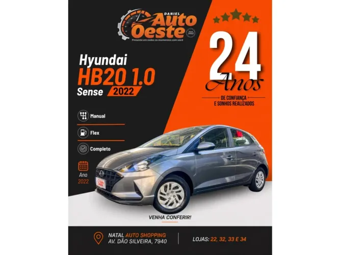 Hyundai HB20 Sense 1.0 Flex 12V MEC 2022
