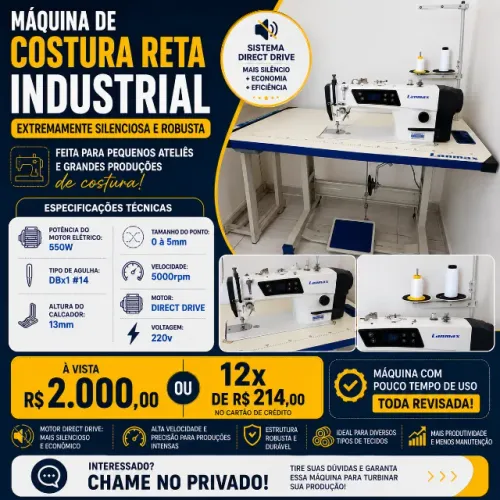 Maquina de Costura Reta Industrial Direct Drive- Lanmax
