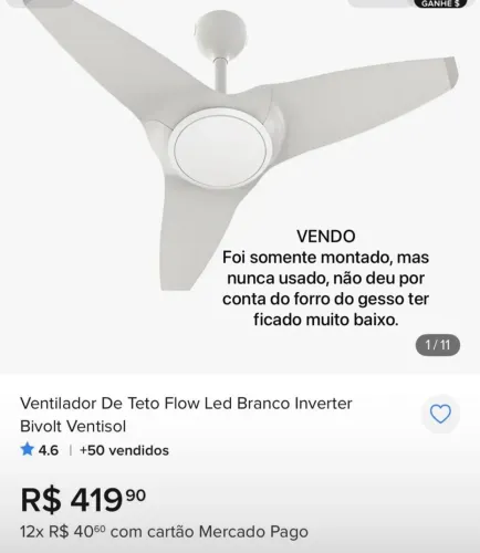Ventilador de teto inverter