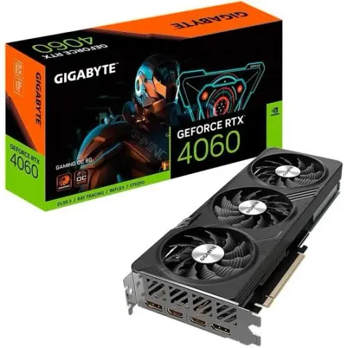 Placa de Vídeo RTX 4060 Gaming OC Gigabyte NVIDIA GeForce, 8GB GDDR6