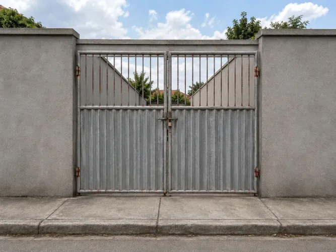 Portão de aço 2 bandas 