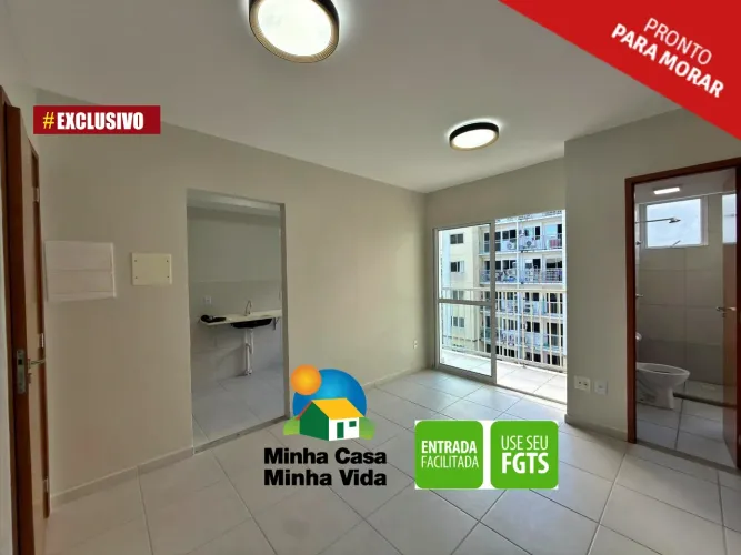 Residencial Leve Castanheiras - Apartamento 2 Quartos Sendo 1 Semi Suíte, 45m² e Varanda