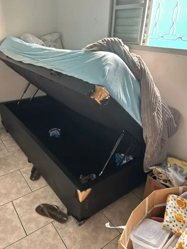 Cama Solteiro Baú  + Colchão 