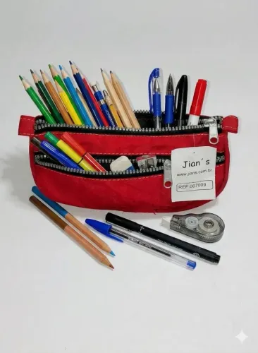 Estojo Escolar Simples Vermelho