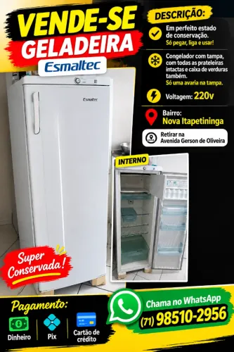 Geladeira e Freezer 28L Esmaltec 