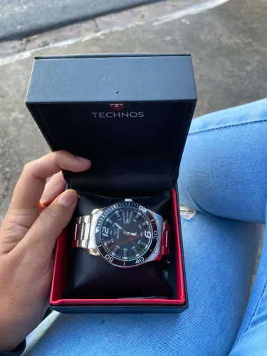 relógio technos racer grafite aço 215 masculino com 1 ano de garantia bj