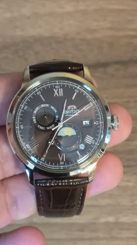 Relogio Orient Bambino Sun & Monn Marron Profundo