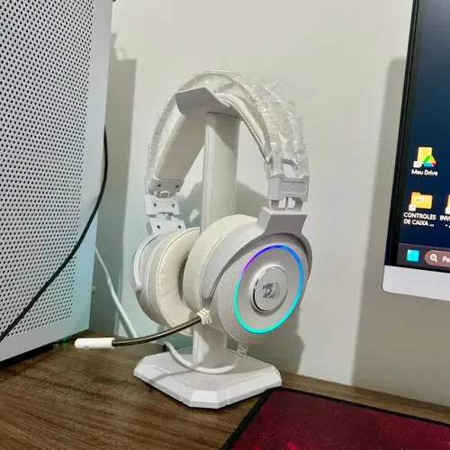 HEADSET GAMER REDRAGON LAMIA 2 RGB - Surround 7.1 | USB | Branco | Com Suporte