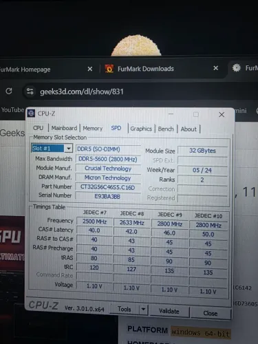 Memoria ram ddr5 32 gb 5600 crucial