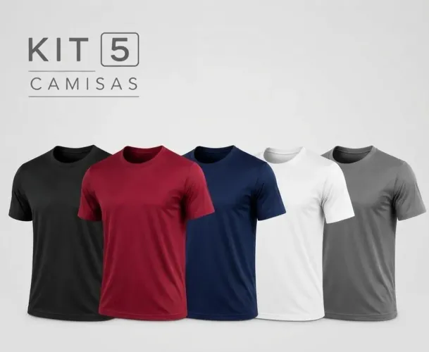 Kit 5 camisas masculinas