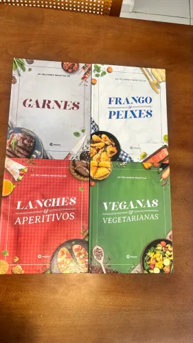 Kit Livros As melhores receitas de carnes, peixe, lanche, veganas
