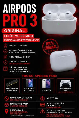 Airpods Pro 3 (Leia a Descrição)