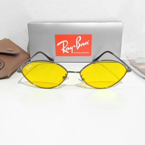 Óculos de sol Ray ban Kai Bio Based grafite e amarelo unissex novo 