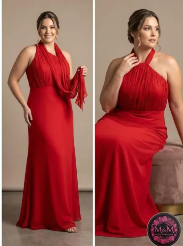 Vestido longo cor de vinho Tam 46