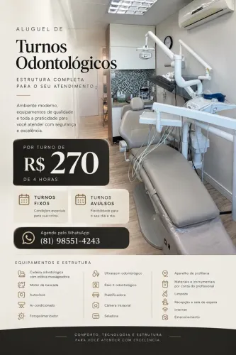 Aluguel de consultório odontológico por turno em Recife