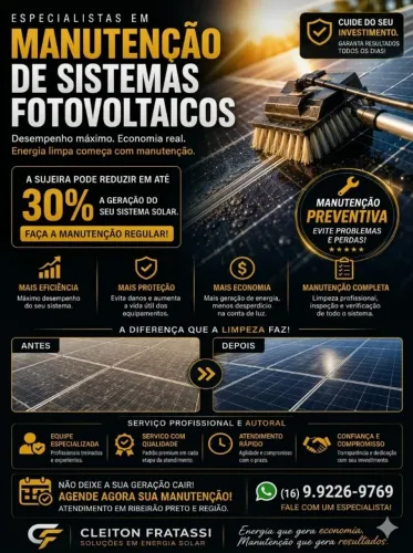 Limpeza de Placas Solares
