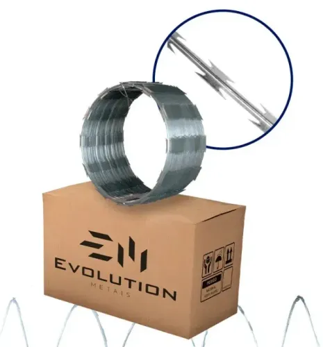 Cerca Concertina De Arame P/ Muro Galvanizada 45cm 10 metros