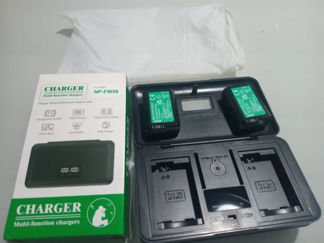 Carregador de câmera np-fw50 bateria para sony zve10 a 6100 compatível com vários modelos.